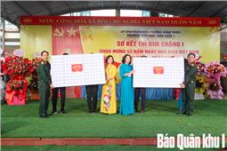 Quân khu tặng tivi hỗ trợ Trường tiểu học Sơn Cẩm 1 nâng cao chất lượng dạy và học